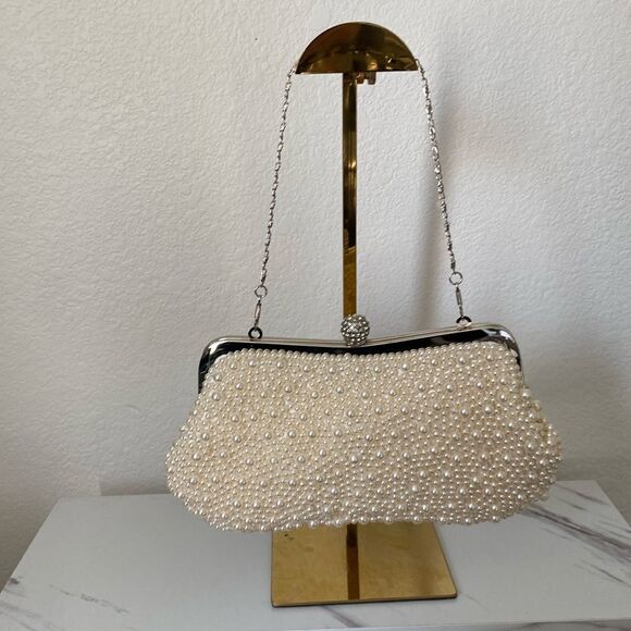 Vintage Sequin Peal Mini Clutch Handbag - Picture 1 of 8